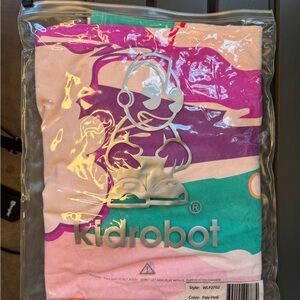 Kidrobot by French artist, Tilt pink longsleeve shirt with vibrant bubbly design